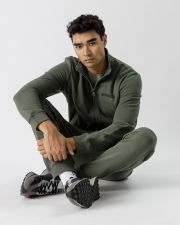 KHAKI MEN'S ZIP-UP SWEATSHIRT