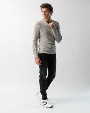 GREY MEN'S KNITTED SWEATER