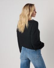 BLACK WOMEN'S KNITTED SWEATER