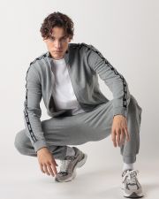 GREY MEN'S ZIP-UP SWEATSHIRT