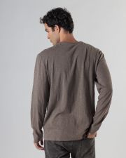 BROWN MEN'S LONG-SLEEVED T-SHIRT