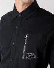 BLACK MEN'S LONG-SLEEVED SHIRT