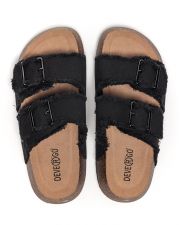 BLACK WOMEN'S SLIDES - PAULINA