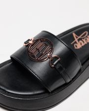 BLACK WOMEN'S SLIDES - SHARON