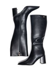 BLACK WOMEN'S HIGH HEELED BOOTS - LUCIA