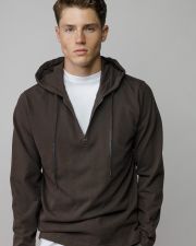 BROWN MEN'S HOODED SWEATER