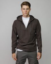BROWN MEN'S HOODED SWEATER