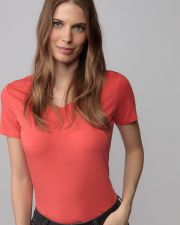 CORAL WOMEN'S V-NECK SHORT SLEEVE T-SHIRT