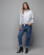WHITE WOMEN'S LOOSE SHIRT