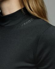 BLACK WOMEN'S SHORT SLEEVE TURTLENECK T-SHIRT