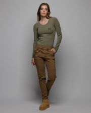 KHAKI WOMEN'S LONG SLEEVE T-SHIRT