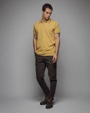 BROWN MEN'S SHORT SLEEVE POLO SHIRT