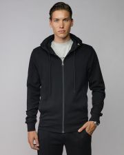 BLACK MEN'S ZIP SWEATER