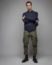 BLUE MEN'S PIQUE SHIRT