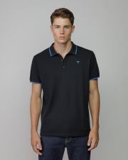 BLACK MEN'S SHORT SLEEVE POLO SHIRT