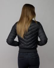 BLACK WOMEN'S SHORT QUILTED COAT