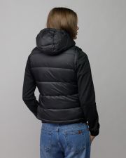 BLACK WOMEN'S HOODED VEST