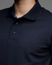BLUE MEN'S SHORT SLEEVE POLO SHIRT