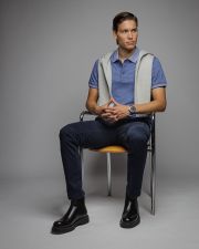 BLUE MEN'S SHORT SLEEVE POLO SHIRT