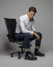 WHITE MEN'S POPLIN SHIRT