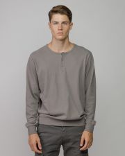MEN'S LONG SLEEVE BUTTON T-SHIRT