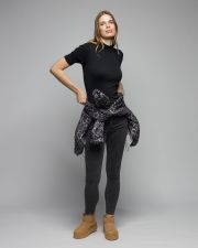 BLACK WOMEN'S SHORT SLEEVE TURTLENECK T-SHIRT