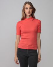 CORAL WOMEN'S SHORT SLEEVE TURTLENECK T-SHIRT