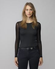BLACK WOMEN'S LONG SLEEVE BODYSUIT