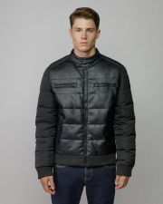 BLACK MEN'S VEGAN LEATHER COAT