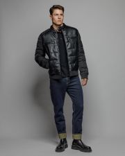 BLACK MEN'S VEGAN LEATHER COAT