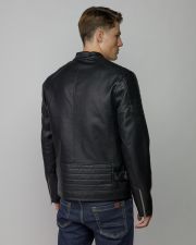 BLACK MEN'S VEGAN LEATHER COAT