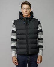 BLACK MEN'S HOODED VEST