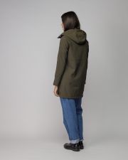 KHAKI WOMEN'S HOODED TRANSITIONAL COAT