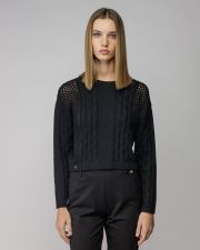 BLACK WOMEN'S KNITTED SWEATER