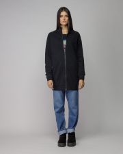 BLACK WOMEN'S LONG ZIP CARDIGAN