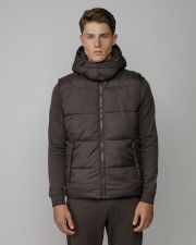 BROWN MEN'S HOODED VEST