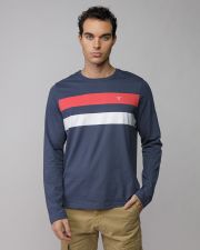 MULTICOLOR MEN'S LONG SLEEVE STRIPED T-SHIRT