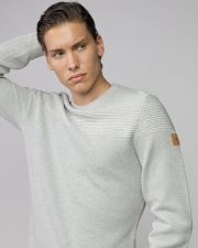 BEIGE MEN'S KNITTED SWEATER
