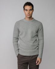 GREY MEN'S KNITTED SWEATER