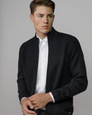 BLACK MEN'S KNITTED CARDIGAN