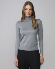 SILVER WOMEN'S KNITTED TURTLENECK SWEATER