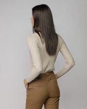 BEIGE WOMEN'S KNITTED SWEATER