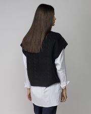 BLACK WOMEN'S KNITTED VEST