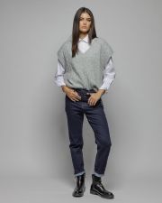 GREY WOMEN'S KNITTED VEST