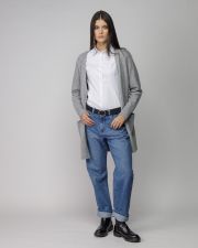 GREY WOMEN'S KNITTED CARDIGAN