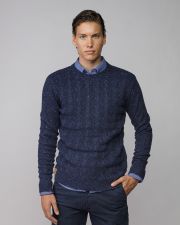 BLUE MEN'S KNITTED SWEATER