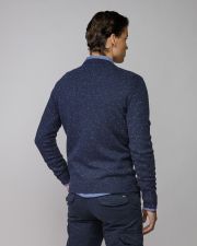 BLUE MEN'S KNITTED SWEATER