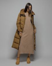 BROWN WOMEN'S KNITTED DRESS