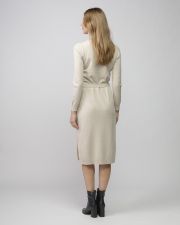 BEIGE WOMEN'S KNITTED DRESS