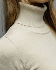 BEIGE WOMEN'S KNITTED DRESS